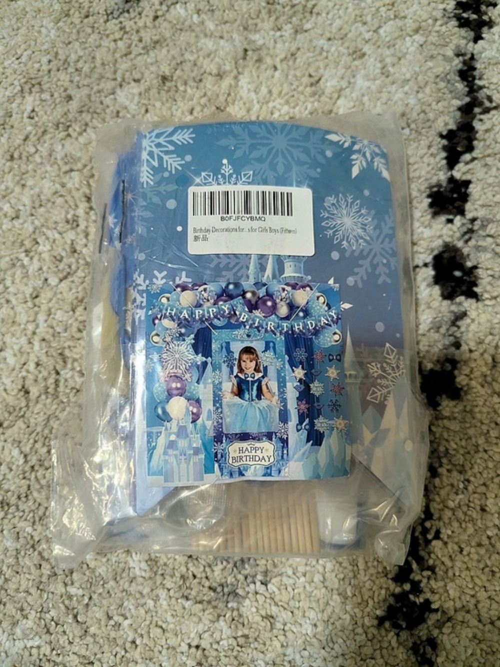 Birthday Decoration Kit for Girls (Frozen) ) Blue Birthday Party Kit NWT
